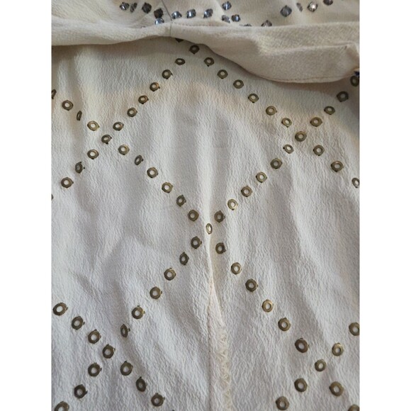 Vintage Original Design Cream Top with Rhinestones Medium to Large - Picture 9 of 9